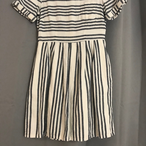 Madewell Striped Mini Dress - Navy and White - Picture 2 of 4